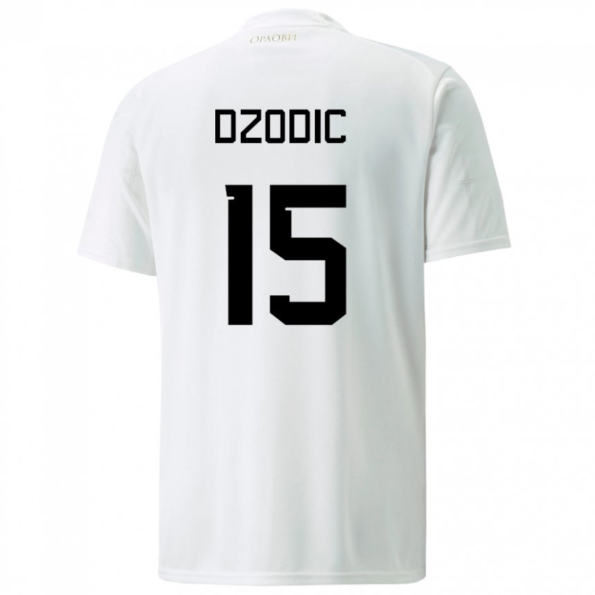 Damen Serbische Stefan Dzodic #15 Weiß Auswärtstrikot Trikot 22-24 T-shirt Österreich