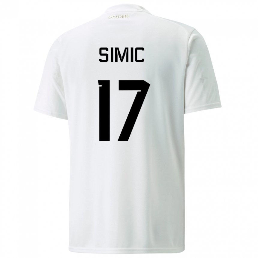 Damen Serbische Jan Carlo Simic #17 Weiß Auswärtstrikot Trikot 22-24 T-shirt Österreich
