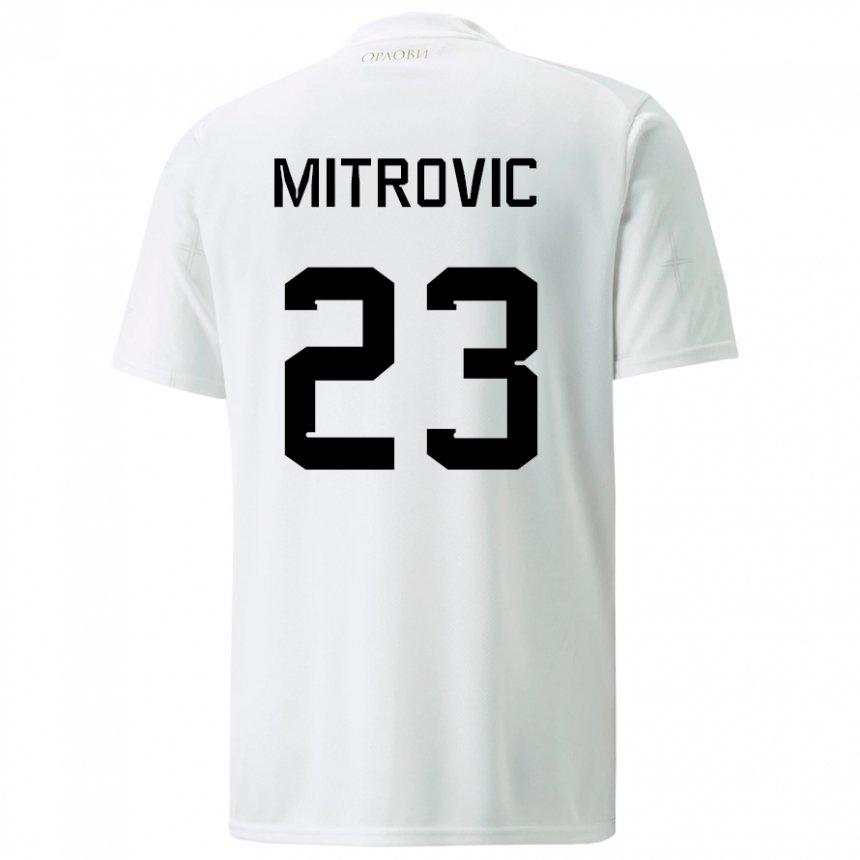 Damen Serbische Vuk Mitrovic #23 Weiß Auswärtstrikot Trikot 22-24 T-shirt Österreich