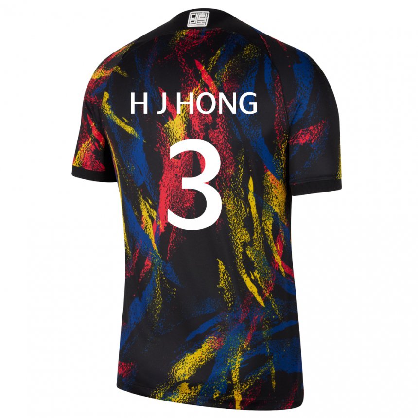 Damen Südkoreanische Hong Hye Ji #3 Mehrfarbig Auswärtstrikot Trikot 22-24 T-shirt Österreich