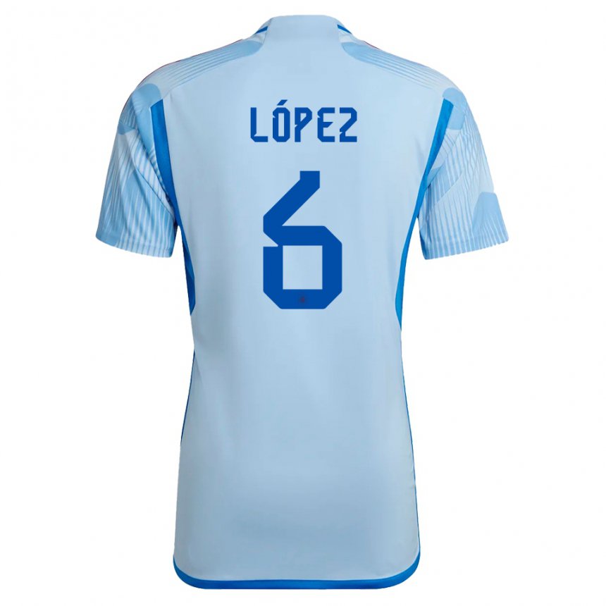 Damen Spanische Maitane Lopez #6 Himmelblau Auswärtstrikot Trikot 22-24 T-shirt Österreich