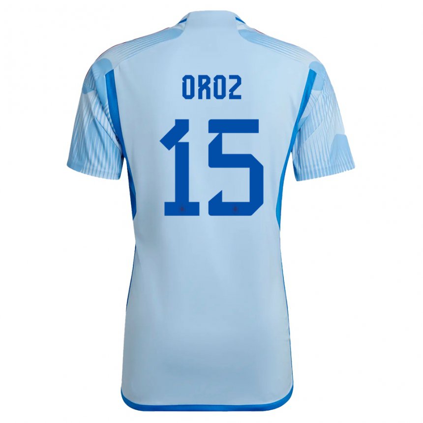 Damen Spanische Maite Oroz #15 Himmelblau Auswärtstrikot Trikot 22-24 T-shirt Österreich