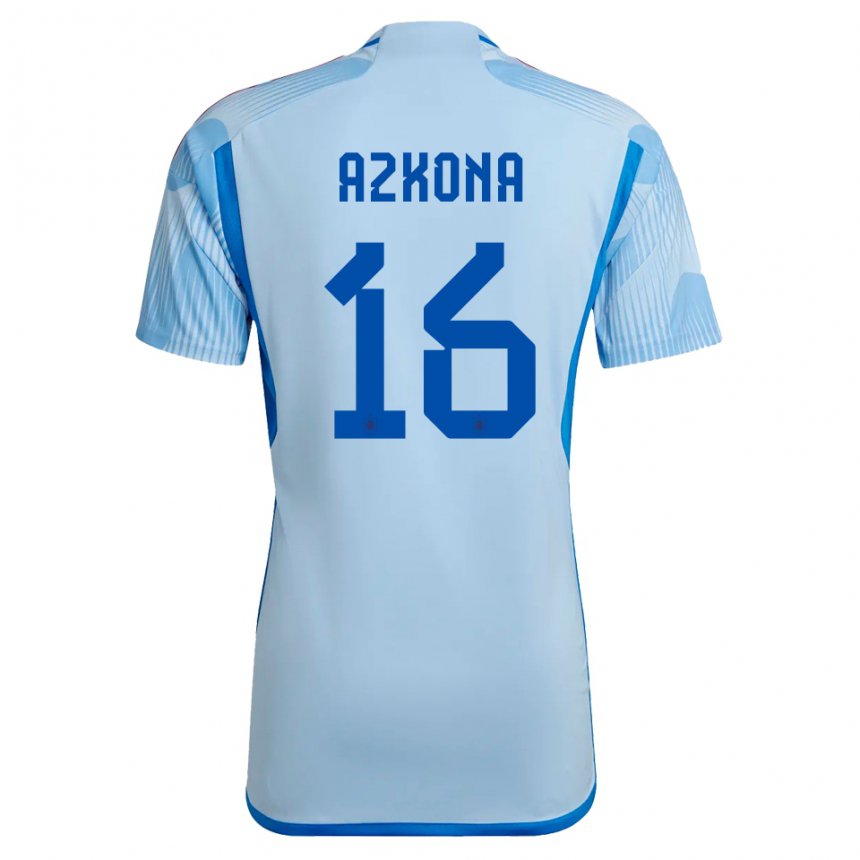 Damen Spanische Ane Azkona #16 Himmelblau Auswärtstrikot Trikot 22-24 T-shirt Österreich