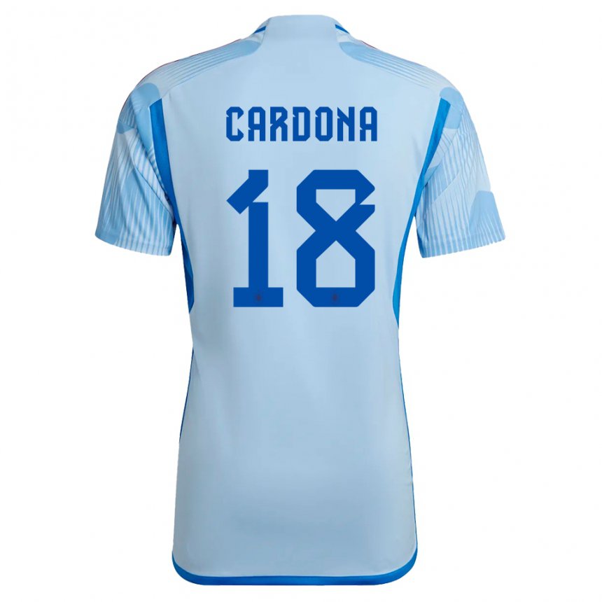 Damen Spanische Marta Cardona #18 Himmelblau Auswärtstrikot Trikot 22-24 T-shirt Österreich