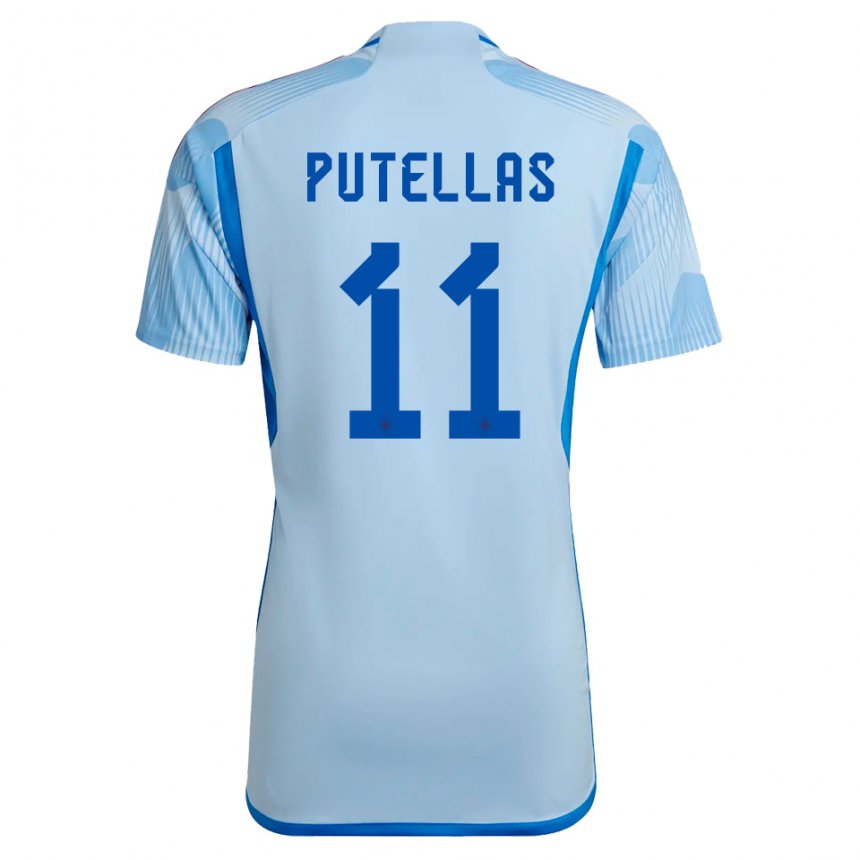 Damen Spanische Alexia Putellas #11 Himmelblau Auswärtstrikot Trikot 22-24 T-shirt Österreich