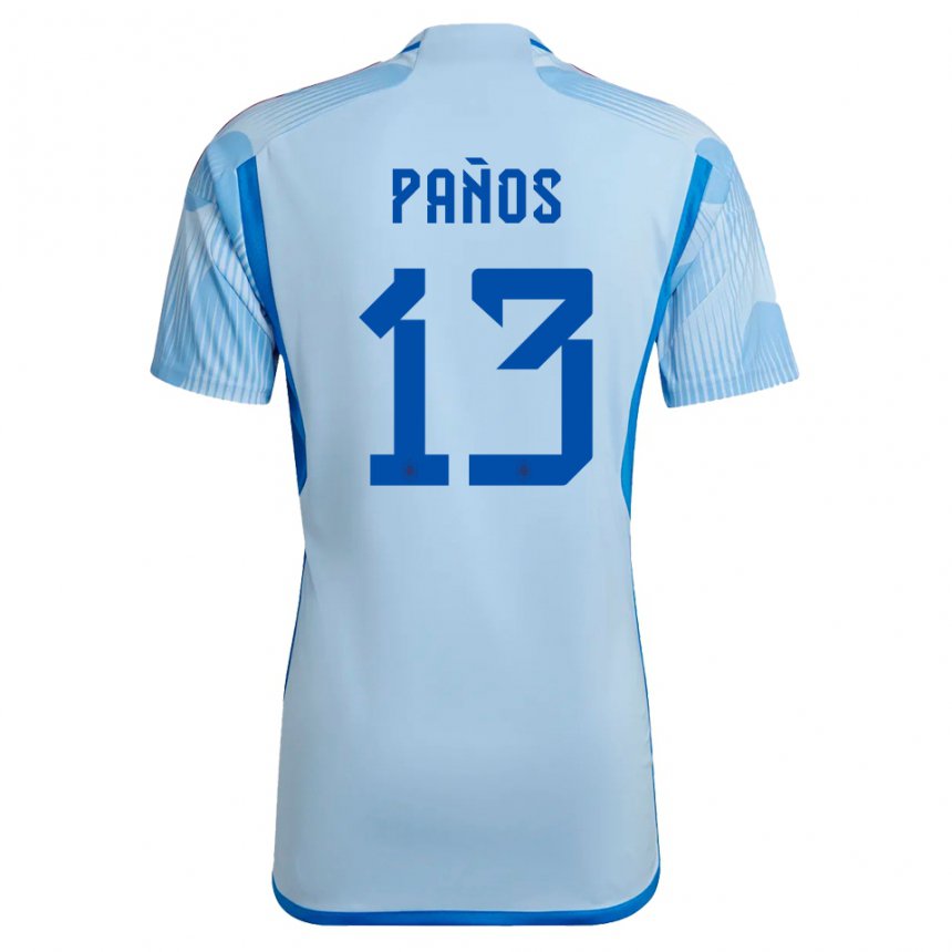 Damen Spanische Sandra Panos #13 Himmelblau Auswärtstrikot Trikot 22-24 T-shirt Österreich