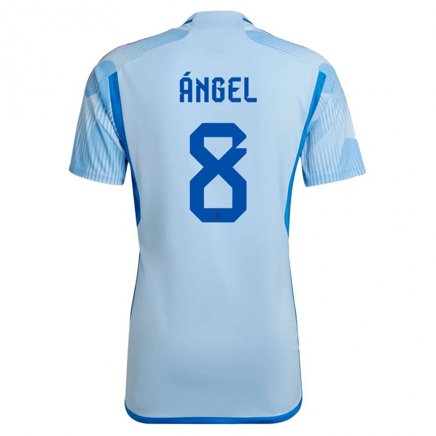 Damen Spanische Manuel Angel #8 Himmelblau Auswärtstrikot Trikot 22-24 T-shirt Österreich