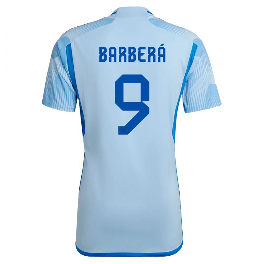 Damen Spanische Victor Barbera #9 Himmelblau Auswärtstrikot Trikot 22-24 T-shirt Österreich