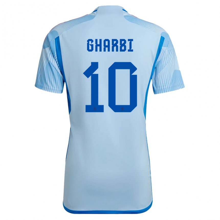 Damen Spanische Ismael Gharbi #10 Himmelblau Auswärtstrikot Trikot 22-24 T-shirt Österreich