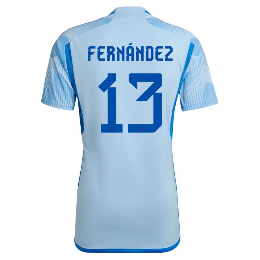 Damen Spanische Cesar Fernandez #13 Himmelblau Auswärtstrikot Trikot 22-24 T-shirt Österreich