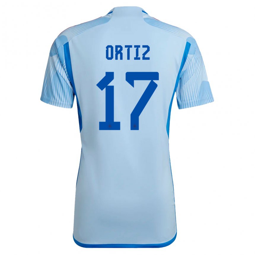 Damen Spanische Angel Ortiz #17 Himmelblau Auswärtstrikot Trikot 22-24 T-shirt Österreich