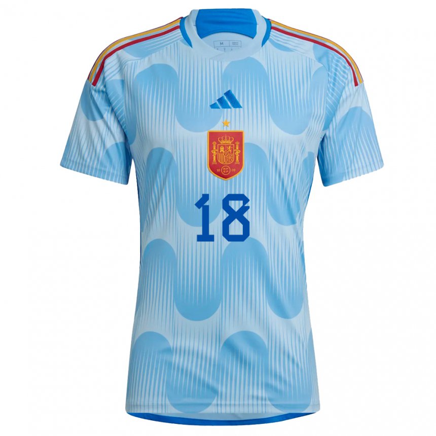 Damen Spanische Daniel Requena #18 Himmelblau Auswärtstrikot Trikot 22-24 T-shirt Österreich