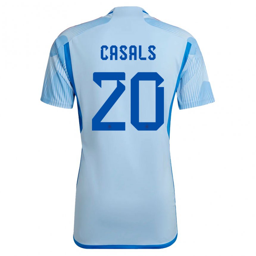Damen Spanische Joel Casals #20 Himmelblau Auswärtstrikot Trikot 22-24 T-shirt Österreich