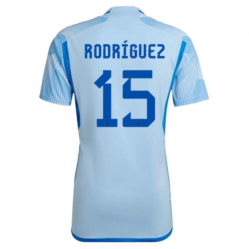 Damen Spanische Dani Rodriguez #15 Himmelblau Auswärtstrikot Trikot 22-24 T-shirt Österreich