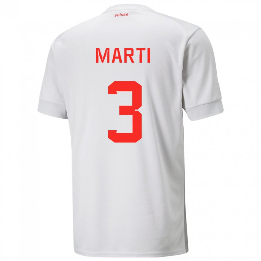 Damen Schweizer Lara Marti #3 Weiß Auswärtstrikot Trikot 22-24 T-shirt Österreich