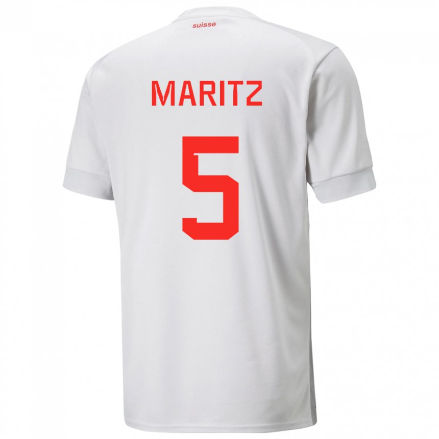 Damen Schweizer Noelle Maritz #5 Weiß Auswärtstrikot Trikot 22-24 T-shirt Österreich