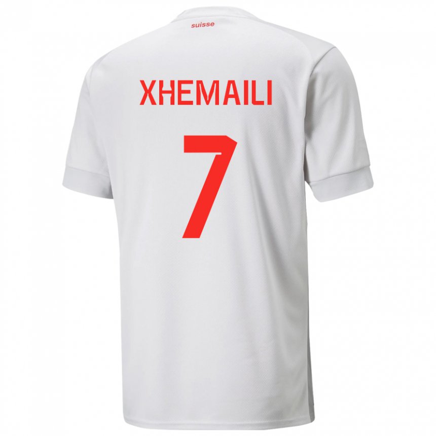 Damen Schweizer Riola Xhemaili #7 Weiß Auswärtstrikot Trikot 22-24 T-shirt Österreich
