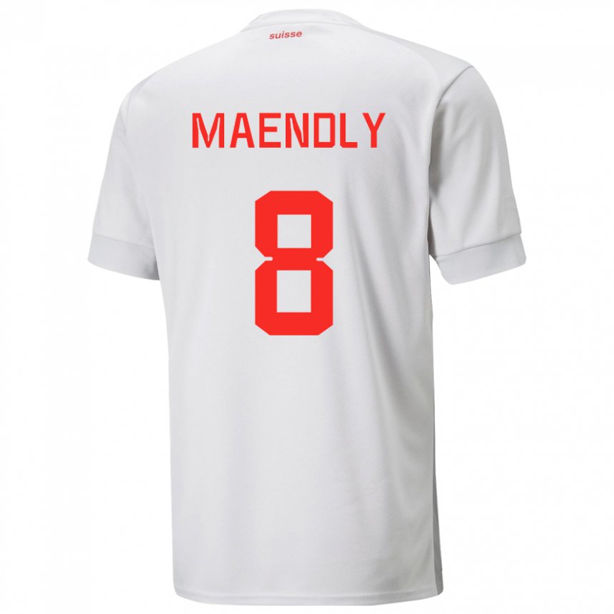 Damen Schweizer Sandy Maendly #8 Weiß Auswärtstrikot Trikot 22-24 T-shirt Österreich