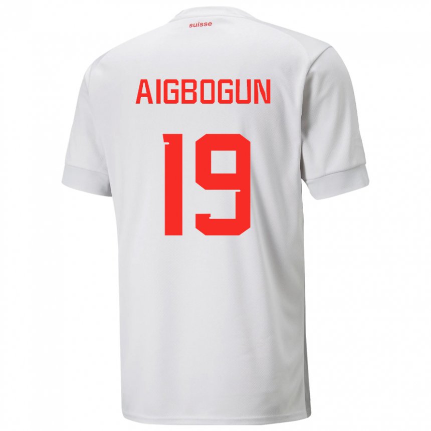 Damen Schweizer Eseosa Aigbogun #19 Weiß Auswärtstrikot Trikot 22-24 T-shirt Österreich