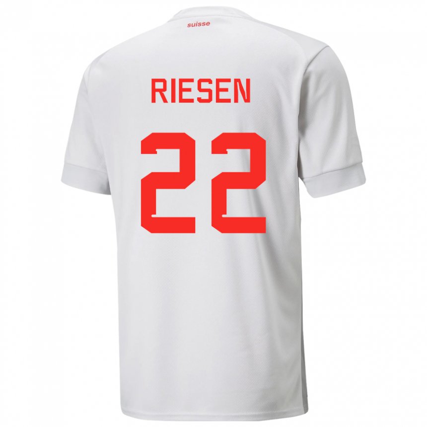 Damen Schweizer Nadine Riesen #22 Weiß Auswärtstrikot Trikot 22-24 T-shirt Österreich