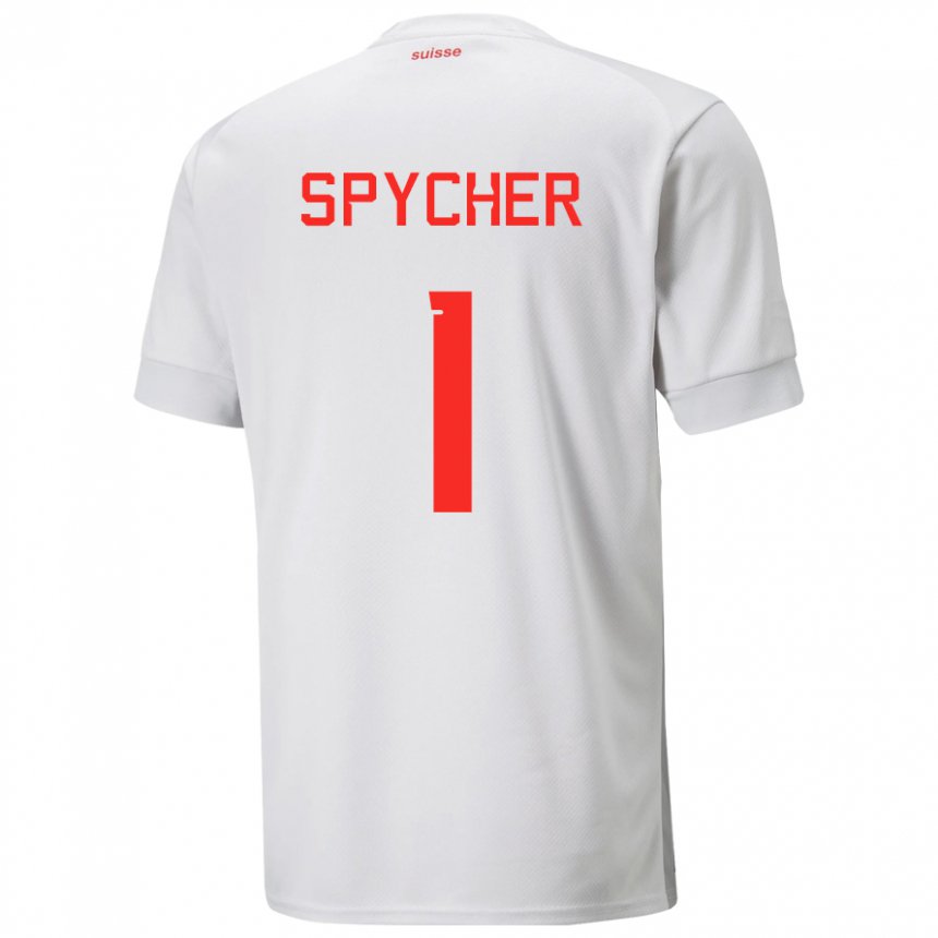 Damen Schweizer Tim Spycher #1 Weiß Auswärtstrikot Trikot 22-24 T-shirt Österreich
