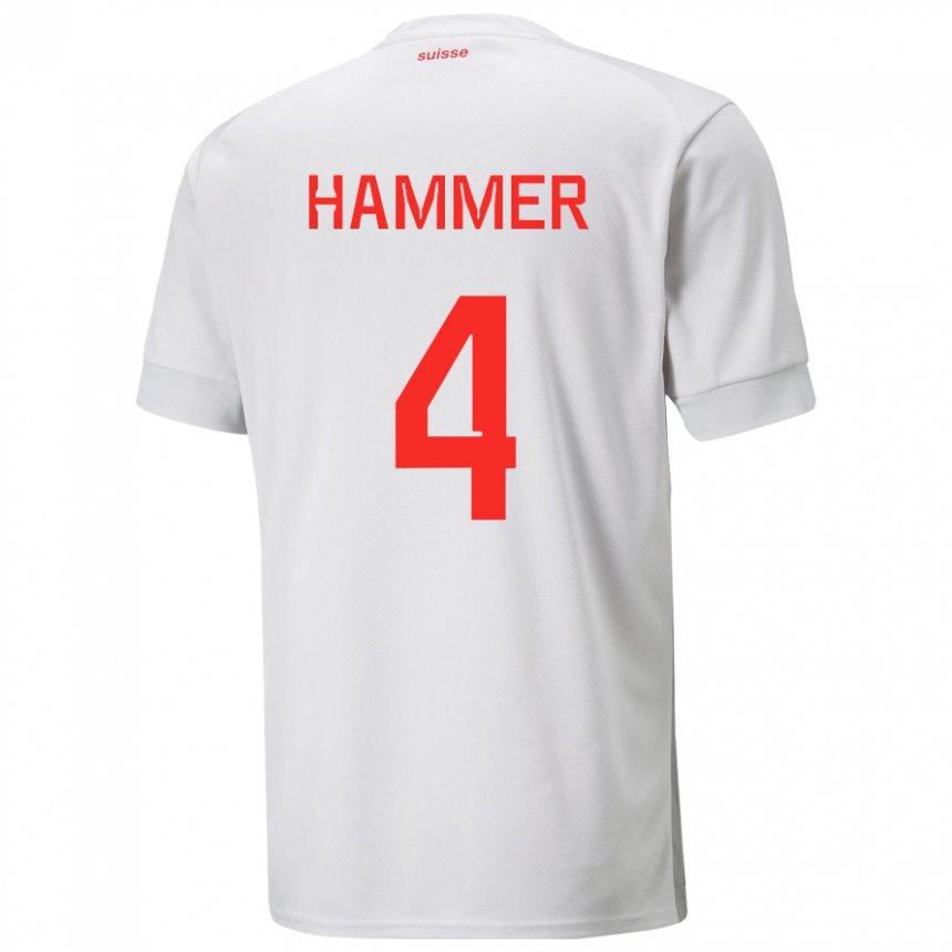 Damen Schweizer Pascal Hammer #4 Weiß Auswärtstrikot Trikot 22-24 T-shirt Österreich