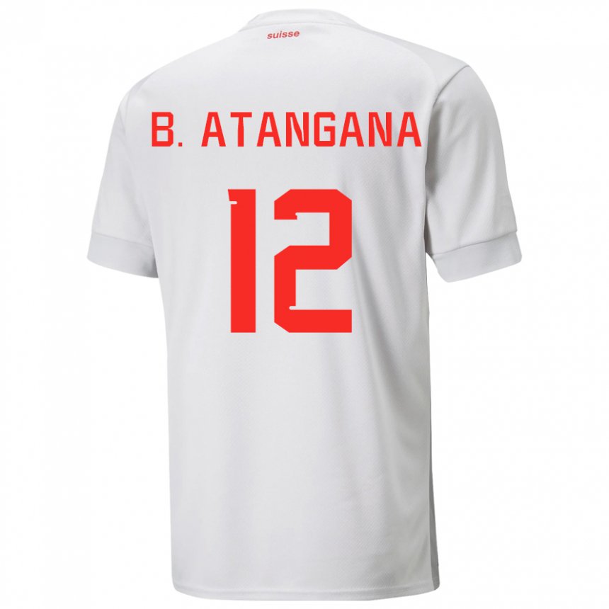 Damen Schweizer Brian Ernest Atangana #12 Weiß Auswärtstrikot Trikot 22-24 T-shirt Österreich