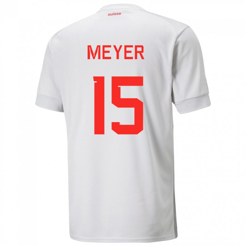 Damen Schweizer Leny Meyer #15 Weiß Auswärtstrikot Trikot 22-24 T-shirt Österreich