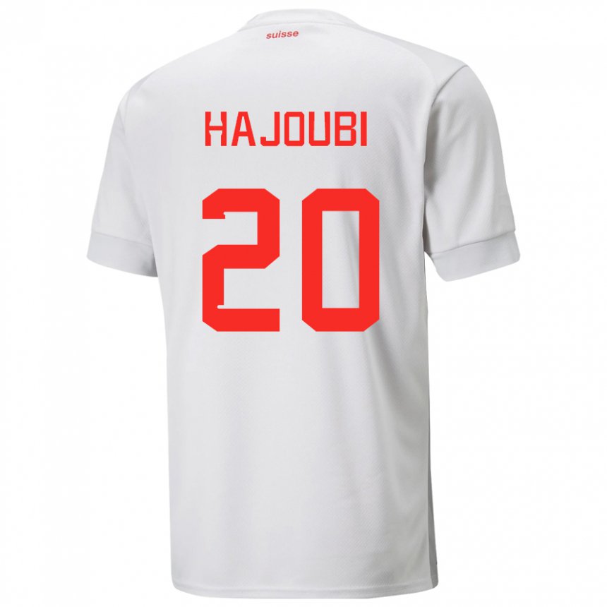 Damen Schweizer Amin Hajoubi #20 Weiß Auswärtstrikot Trikot 22-24 T-shirt Österreich