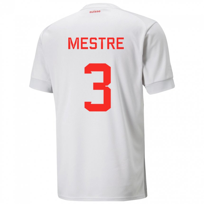 Damen Schweizer Luis Mestre #3 Weiß Auswärtstrikot Trikot 22-24 T-shirt Österreich