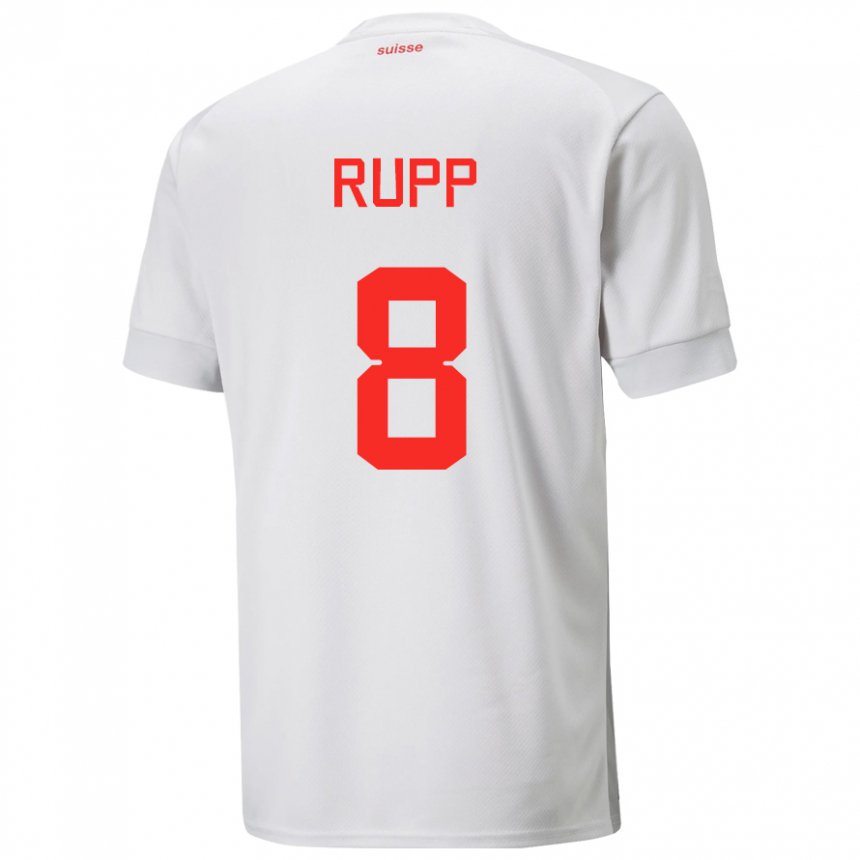Damen Schweizer Noah Rupp #8 Weiß Auswärtstrikot Trikot 22-24 T-shirt Österreich