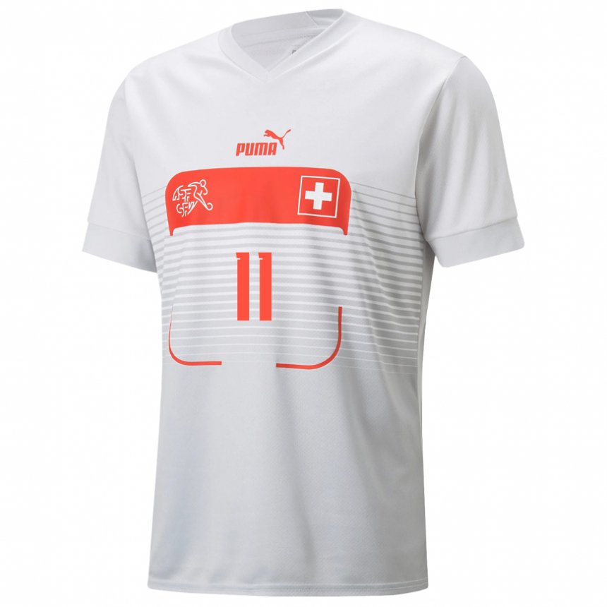 Damen Schweizer Andrin Hunziker #11 Weiß Auswärtstrikot Trikot 22-24 T-shirt Österreich