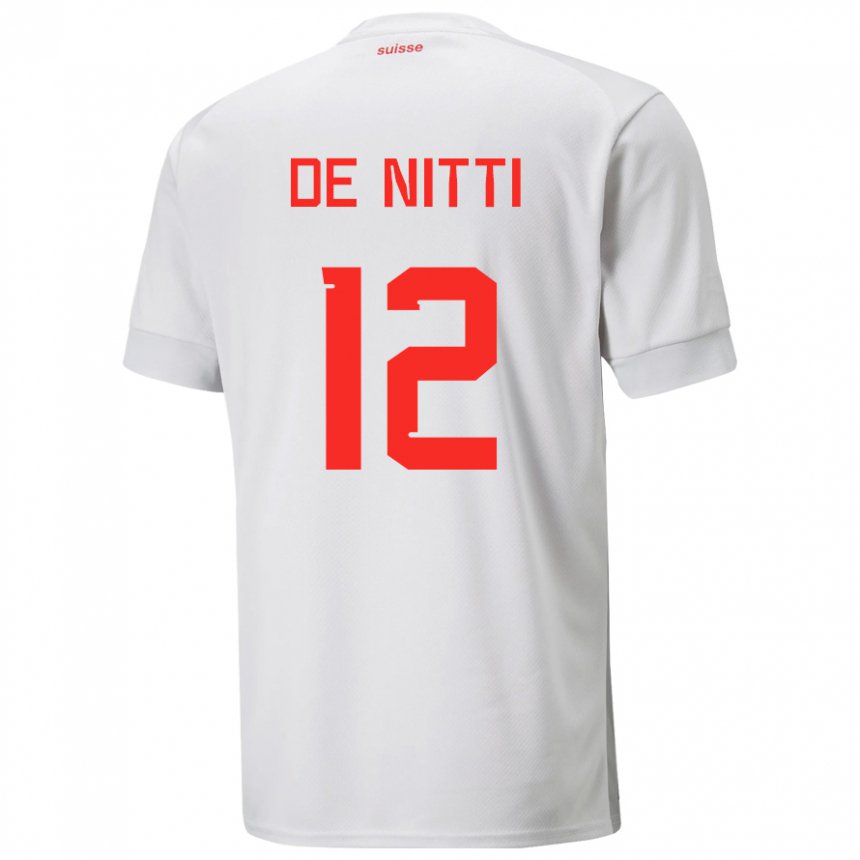 Damen Schweizer Gianni De Nitti #12 Weiß Auswärtstrikot Trikot 22-24 T-shirt Österreich