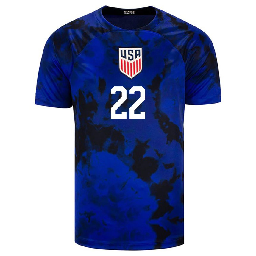 Damen Us-amerikanische Kristie Mewis #22 Königsblau Auswärtstrikot Trikot 22-24 T-shirt Österreich