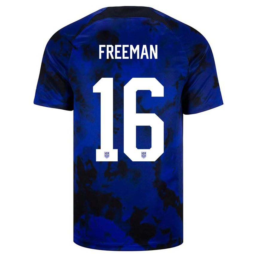 Damen Us-amerikanische Alex Freeman #16 Königsblau Auswärtstrikot Trikot 22-24 T-shirt Österreich