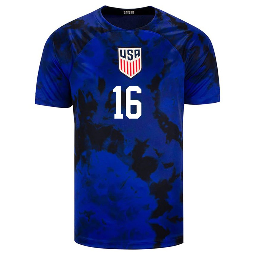 Damen Us-amerikanische Alex Freeman #16 Königsblau Auswärtstrikot Trikot 22-24 T-shirt Österreich