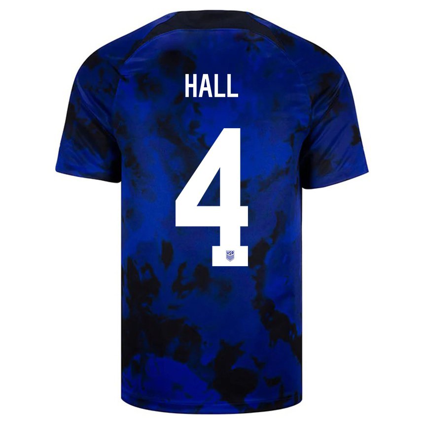 Damen Us-amerikanische Tyler Hall #4 Königsblau Auswärtstrikot Trikot 22-24 T-shirt Österreich