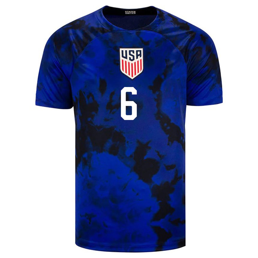 Damen Us-amerikanische Edwyn Mendoza #6 Königsblau Auswärtstrikot Trikot 22-24 T-shirt Österreich
