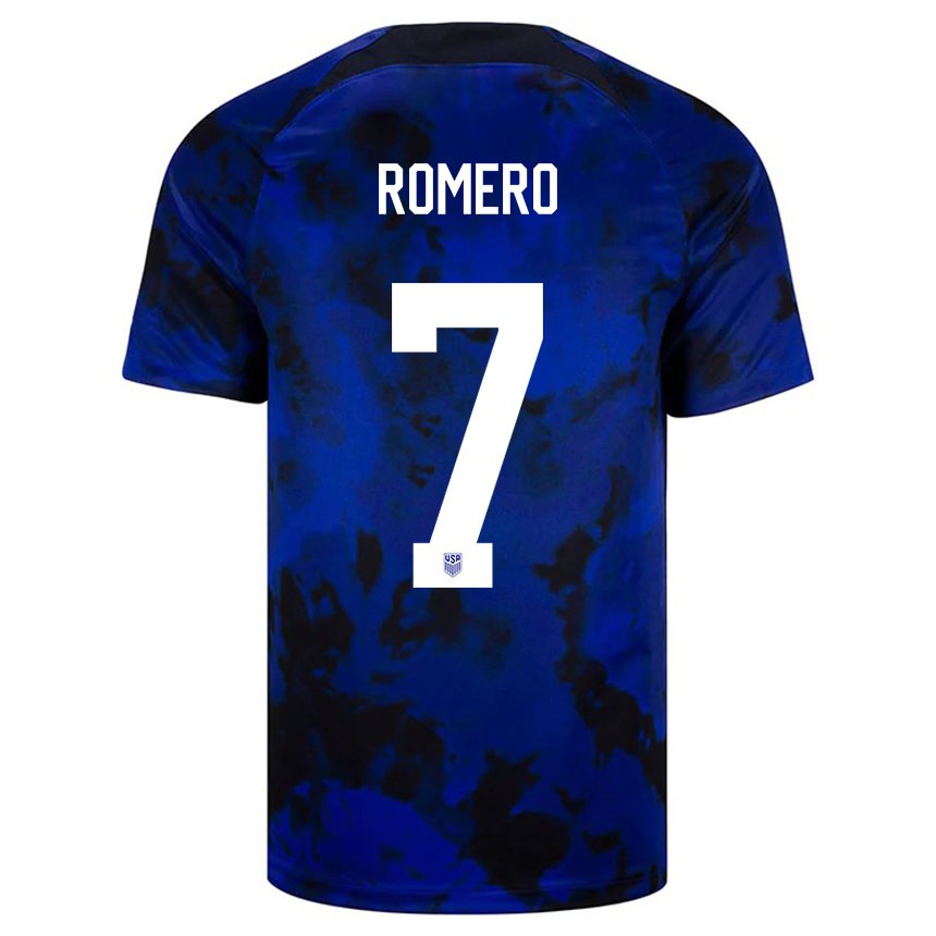 Damen Us-amerikanische Brian Romero #7 Königsblau Auswärtstrikot Trikot 22-24 T-shirt Österreich