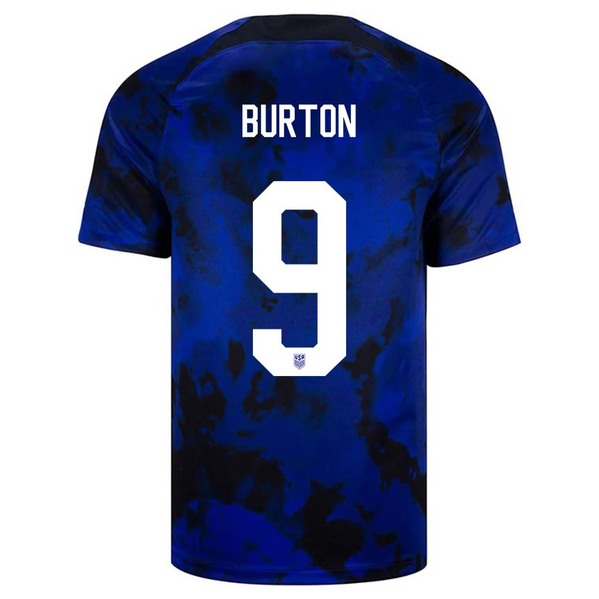 Damen Us-amerikanische Micah Burton #9 Königsblau Auswärtstrikot Trikot 22-24 T-shirt Österreich