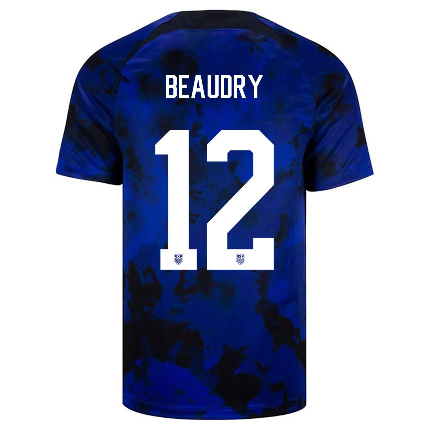 Damen Us-amerikanische Adam Beaudry #12 Königsblau Auswärtstrikot Trikot 22-24 T-shirt Österreich