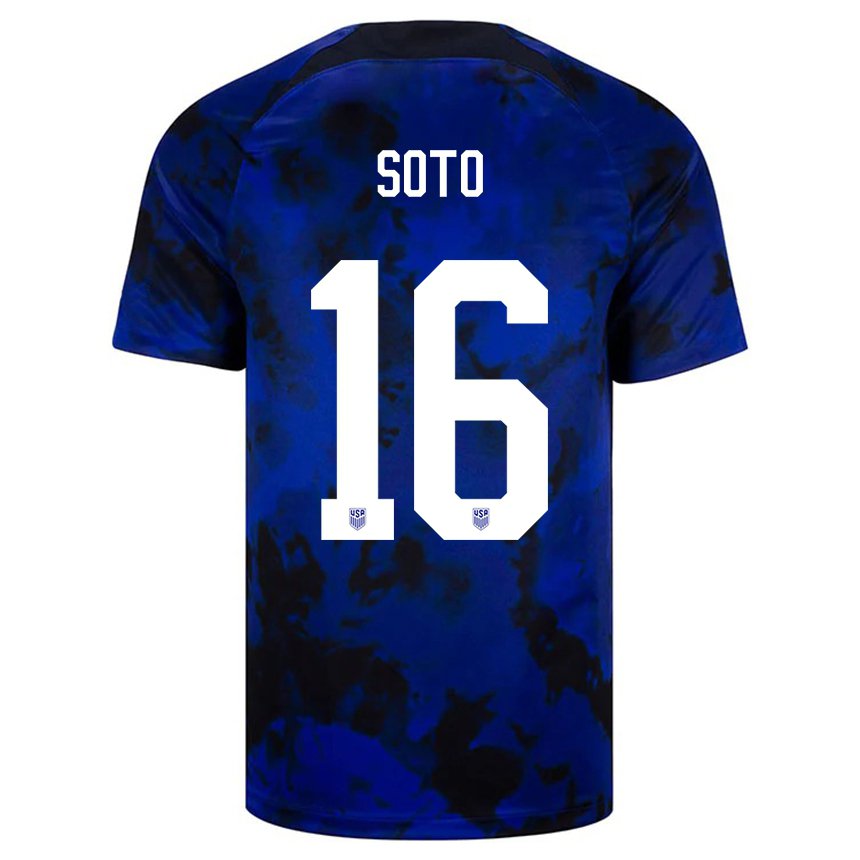 Damen Us-amerikanische Ezekiel Soto #16 Königsblau Auswärtstrikot Trikot 22-24 T-shirt Österreich