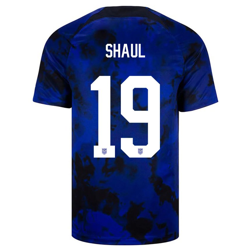 Damen Us-amerikanische Ian Shaul #19 Königsblau Auswärtstrikot Trikot 22-24 T-shirt Österreich