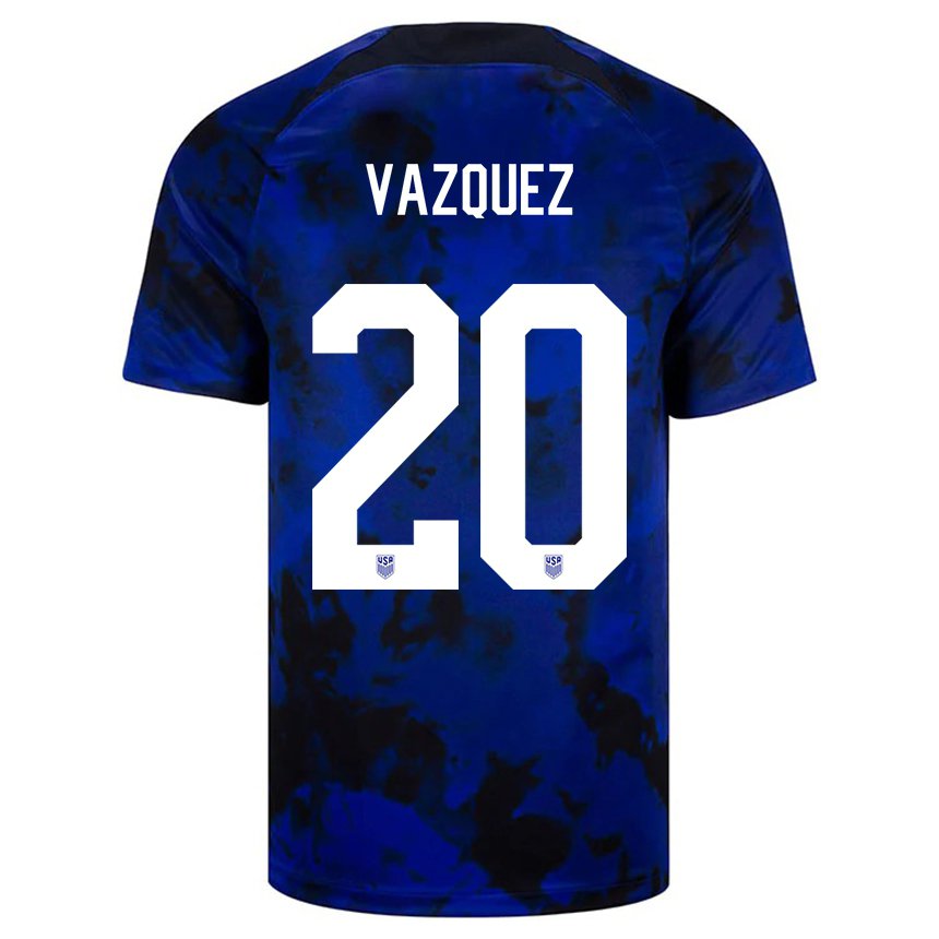 Damen Us-amerikanische David Vazquez #20 Königsblau Auswärtstrikot Trikot 22-24 T-shirt Österreich