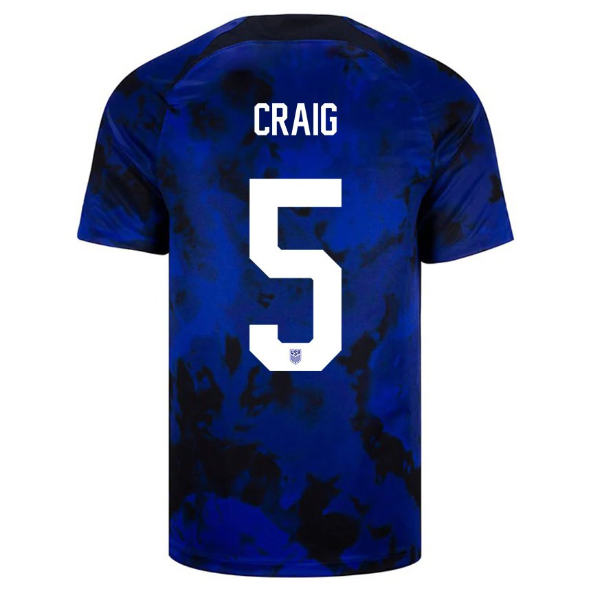 Damen Us-amerikanische Brandan Craig #5 Königsblau Auswärtstrikot Trikot 22-24 T-shirt Österreich