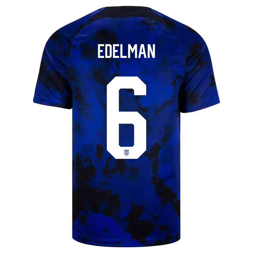 Damen Us-amerikanische Daniel Edelman #6 Königsblau Auswärtstrikot Trikot 22-24 T-shirt Österreich
