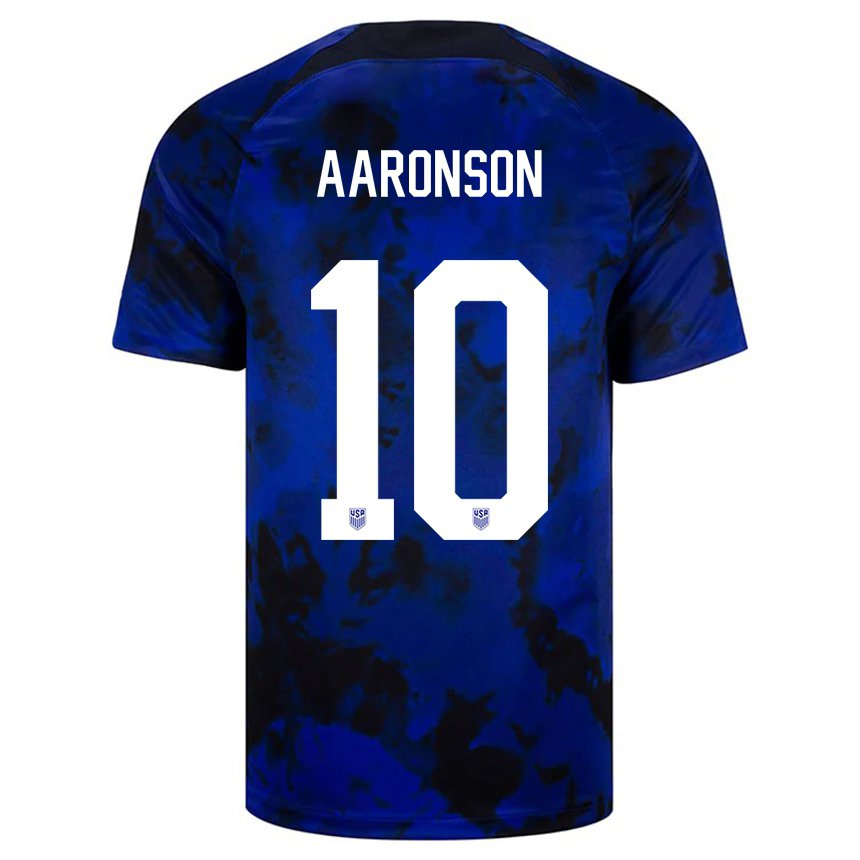 Damen Us-amerikanische Paxten Aaronson #10 Königsblau Auswärtstrikot Trikot 22-24 T-shirt Österreich