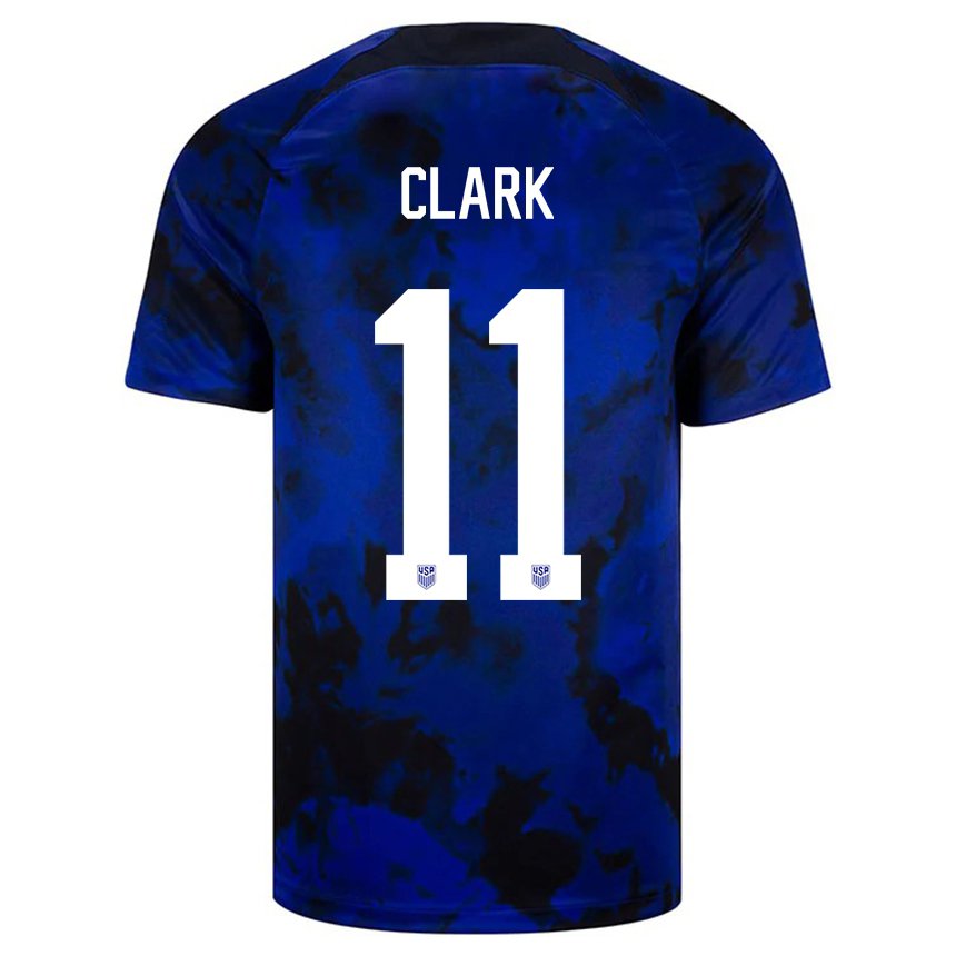 Damen Us-amerikanische Caden Clark #11 Königsblau Auswärtstrikot Trikot 22-24 T-shirt Österreich