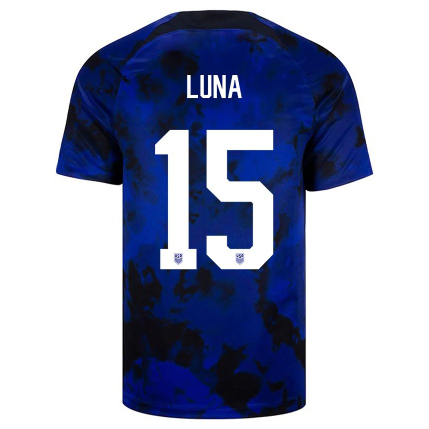Damen Us-amerikanische Diego Luna #15 Königsblau Auswärtstrikot Trikot 22-24 T-shirt Österreich