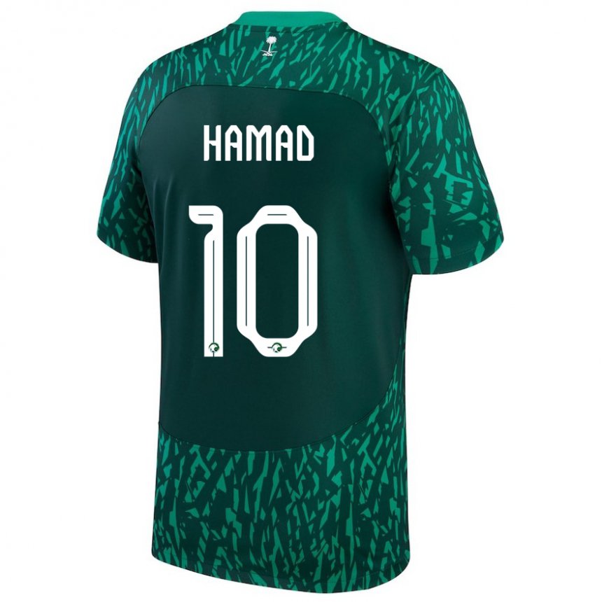 Damen Saudi-arabische Sarah Hamad #10 Dunkelgrün Auswärtstrikot Trikot 22-24 T-shirt Österreich